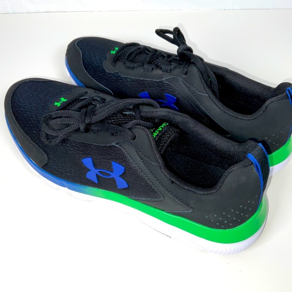 Under Armour Other - NWOB Men’s Under Armour Charged Assert Running Shoes Black Blue Green Sz 13